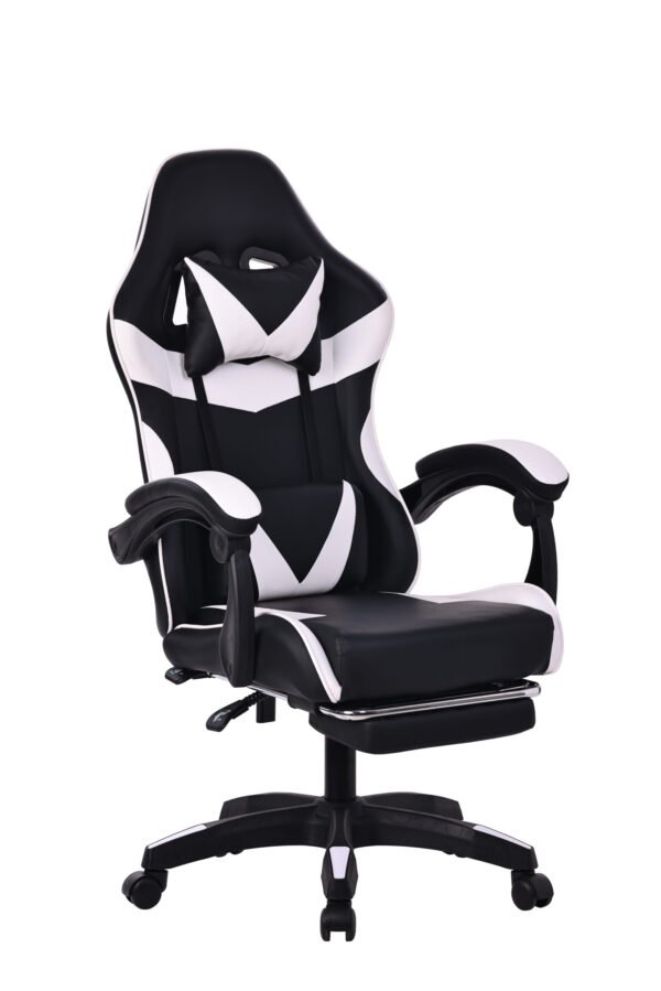 Silla Gamer Negra / Blanca (Masajeador)
