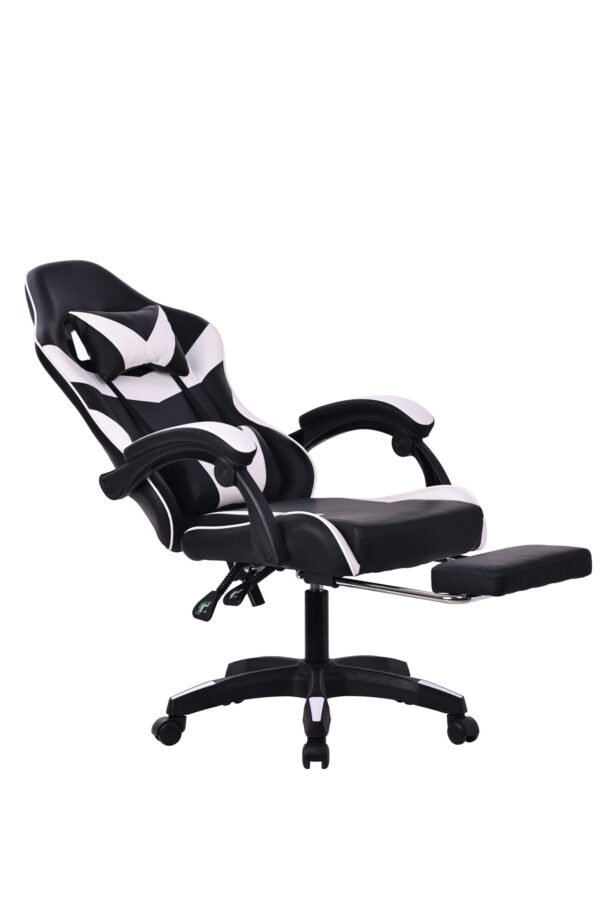 Silla Gamer Negra / Blanca (Masajeador)