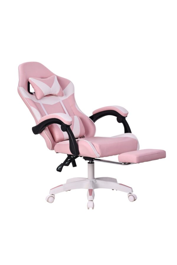 Silla Gamer Rosada / Blanco (Masajeador)