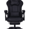 Silla gamer color negro, con esponja reforzada, reposa pies y soporte de 150 kilogramos