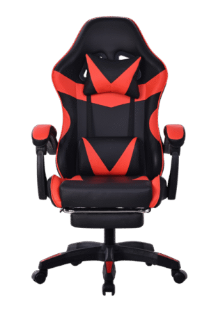 Silla gamer color negro y rojo, con esponja reforzada, reposa pies y soporte de 150 kilogramos