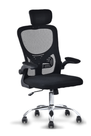 Silla ejecutiva LESLIE PRO color negro, con cabecera regulable, brazos abatibles y soporte de 150 kilogramos